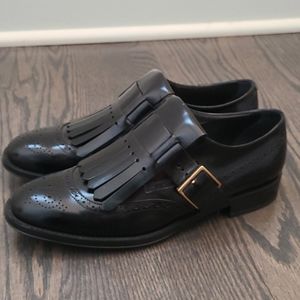 Tod's fringe buckle loafer/oxford shoes 38.5
